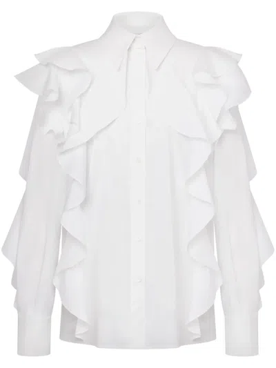 Alberta Ferretti Alberta Ferreti Stretch Poplin Cotton Shirt In White