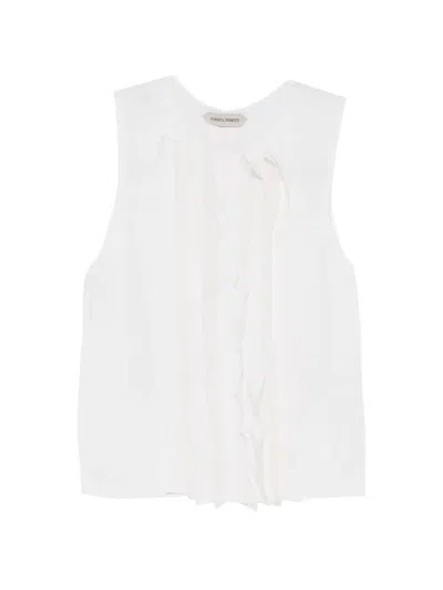 Alberta Ferretti Ruffled Top In White
