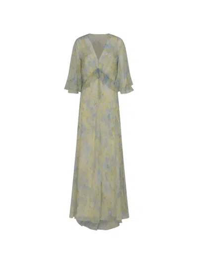 Alberta Ferretti Ruffled-detail Floral-print Dress In Multi