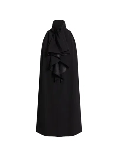 Alberta Ferretti Ruffle-detailed A-line Mini Dress In Black