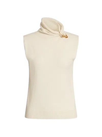 Alberta Ferretti Safety-pin Roll-neck Tank-top In Neutral