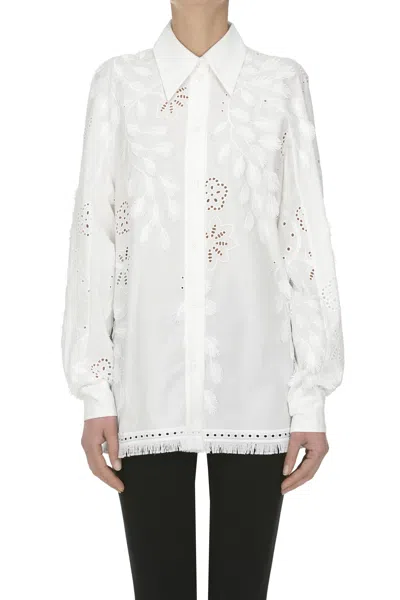 Alberta Ferretti Sangallo Lace Shirt In Multi