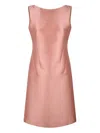 Alberta Ferretti Satin Back-bow Dress In Pink