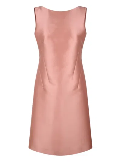 Alberta Ferretti Satin Back-bow Dress In Pink