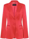 Alberta Ferretti Satin Blazer In Red