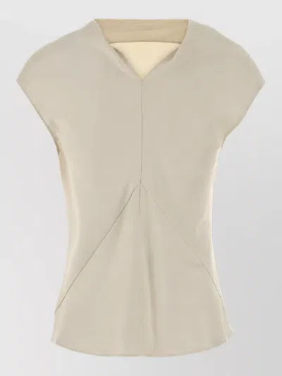 Alberta Ferretti Satin Blouse In Neutral