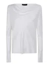 Alberta Ferretti Satin Blouse In Blanco