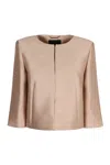 Alberta Ferretti Round Collar Short Jacket In Pink