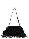 Alberta Ferretti Satin Clutch In Black