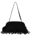 Alberta Ferretti Satin Clutch In Black