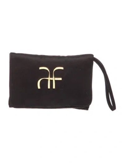 Pre-owned Alberta Ferretti Satin Clutch In Black