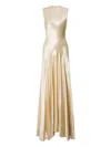 Alberta Ferretti Sleeveless Dress In Gold