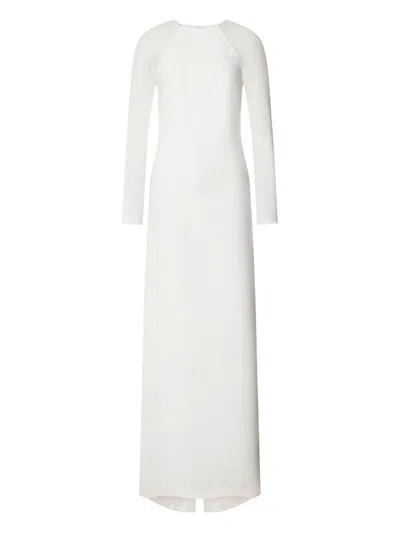 Alberta Ferretti Satin Dress In White