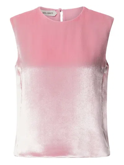 Alberta Ferretti Satin-effect Sleeveless Top In Pink