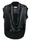 Alberta Ferretti Satin-effect Twist Blouse In Black