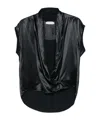 Alberta Ferretti Satin-effect Twist Blouse In Black