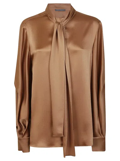 ALBERTA FERRETTI ALBERTA FERRETTI SATIN-FINISH BLOUSE WITH TIE NECK DETAIL
