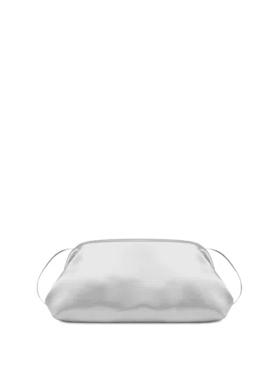 Alberta Ferretti Satin-finish Clutch Bag In Silver