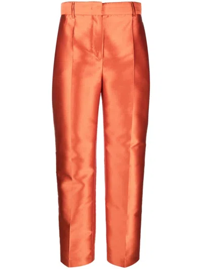 Alberta Ferretti Taillenhose In Satinoptik In Orange