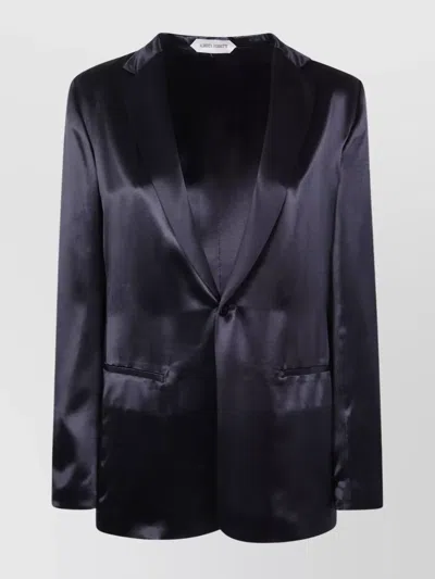 ALBERTA FERRETTI SATIN FINISH NOTCHED LAPELS LONG SLEEVES