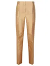 Alberta Ferretti Satin-finish Tailored Pants With Classic Waistband And Pleats In Multi