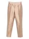 Alberta Ferretti Satin-finish Trousers In Neutral