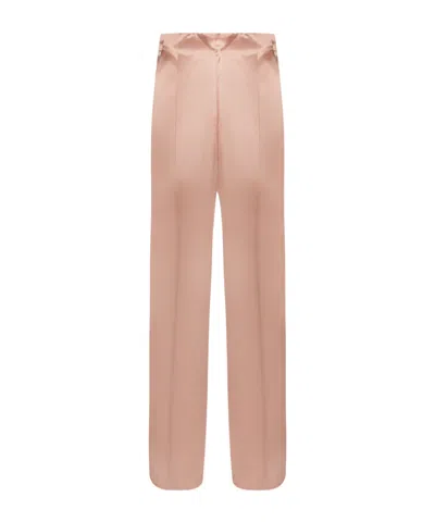 Alberta Ferretti Satin Flared Pants In Neutral