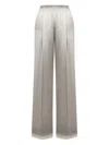 Alberta Ferretti High Waist Wide Leg Trousers In Silver