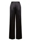 Alberta Ferretti Satin High-waisted Trousers In Black