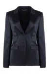 Alberta Ferretti Buttoned Long Sleeve Blazer In Blue