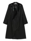 Alberta Ferretti Satin-lapels Wool Coat In Brown