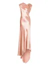 Alberta Ferretti Womens Pink Draped Asymmetric Woven Maxi Dress In Pink