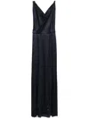 Alberta Ferretti Maxikleid Aus Satin In Blau