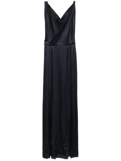 Alberta Ferretti Maxikleid Aus Satin In Blau