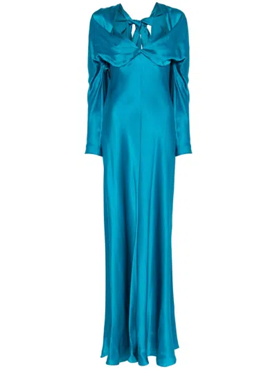 chinese dress ladies $10,370 ALBERTA FERRETTI Maxi Dress IT44 US8 UK12 L Silk Blend LIMITED –  Luxury Designers Distributors Group main image 1