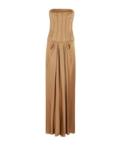 ALBERTA FERRETTI ALBERTA FERRETTI CORSET-STYLE PLEATED GOWN