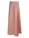 Alberta Ferretti Long Flared High Waist Skirt In Pink