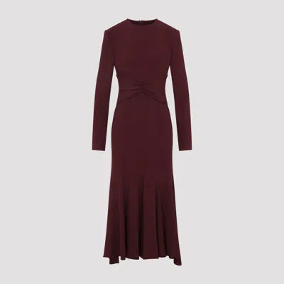 Alberta Ferretti Satin Midi Dress For Women In Red