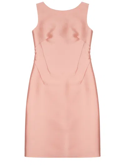 Alberta Ferretti Pink Round Neck Midi Dress