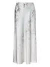 Alberta Ferretti Womens Multi Ice Blossom-print High-rise Satin Maxi Skirt In Blue