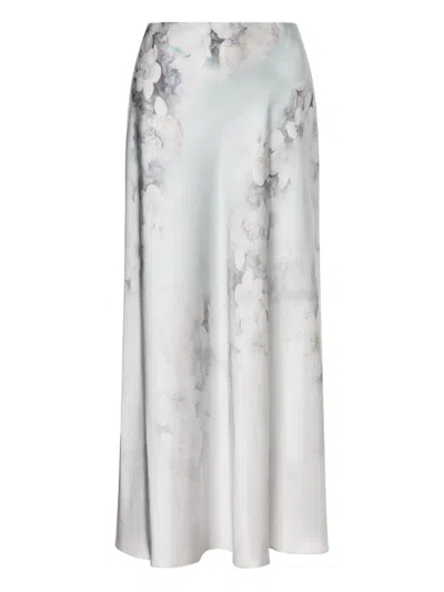 Alberta Ferretti Satin Midi Skirt