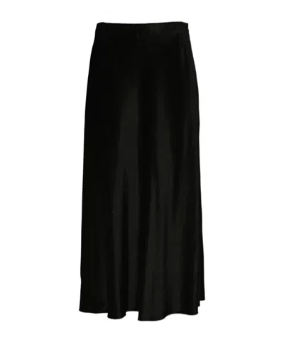 Alberta Ferretti Satin Midi Skirt In Black
