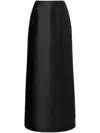Alberta Ferretti Satin Midi Skirt In Black