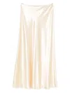Alberta Ferretti Satin Midi Skirt In Brown