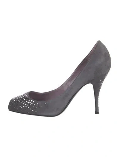 Pre-owned Alberta Ferretti Satin Printed Pumps In Gray