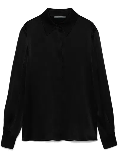 Alberta Ferretti Satin Shirt In Black