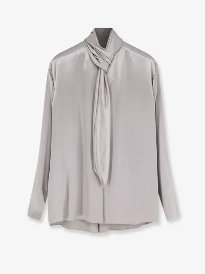 Alberta Ferretti Satin Shirt In Green