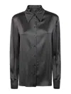 Alberta Ferretti Grey Shirt With Pointed Collar In Silk Blend Woman In Grey