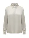 Alberta Ferretti Satin Shirt In Grey