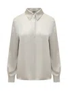 Alberta Ferretti Satin Shirt In Grigio